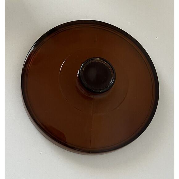 Vintage Brown Glass Replacement Pot Lid Only Excellent Condition 8" - Picture 1 of 4